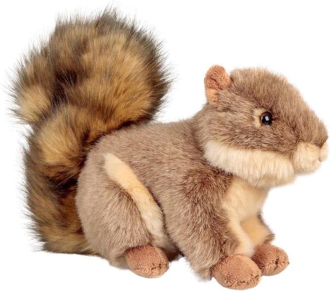 Pluche knuffeldier grijze eekhoorn 23 cm - Bos dieren speelgoed knuffels