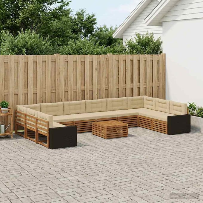 vidaXL - Sofa-Sets - 11 - st - Massief - Acacia - Hout