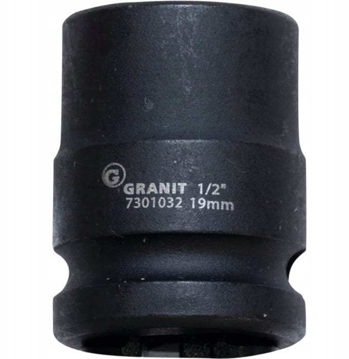 Slagdoppen 1/2" 19mm Zeskant Kort - Granit Black Edition