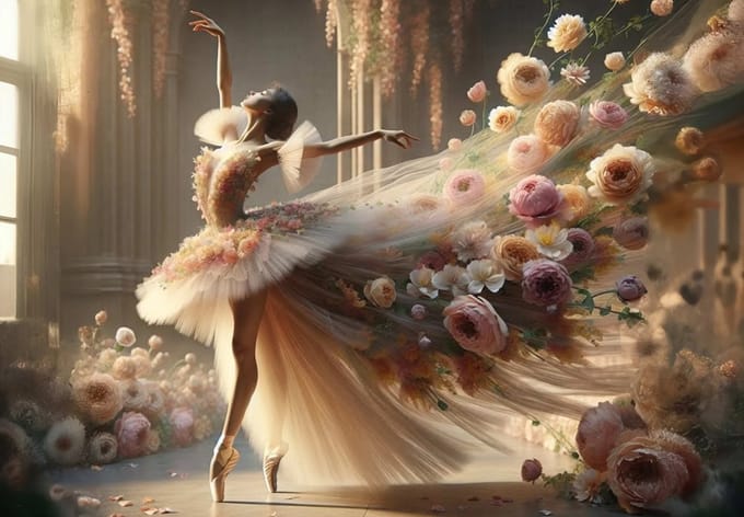 Ballet in Bloom - Mint by Michelle decoupage papier A3