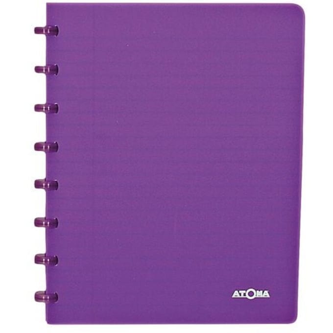 Atoma - Trendy schrift | ft A5 | 144 bladzijden | commercieel geruit | transparant paars