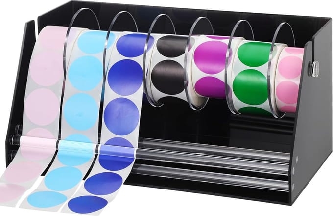 Verstelbare Labeldispenser voor Rolstickers - Desktop Organizer