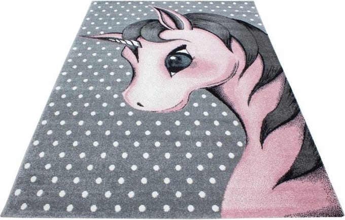 Vloerkleed Kinderkamer - Unicorn - roze - 80x150 cm