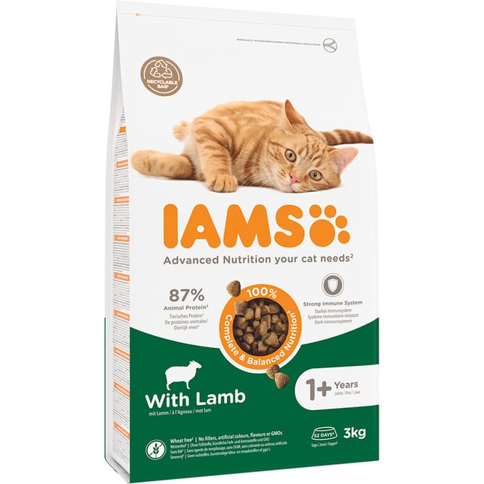 IAMS kattenvoer voor volwassen katten met lam 3 kg