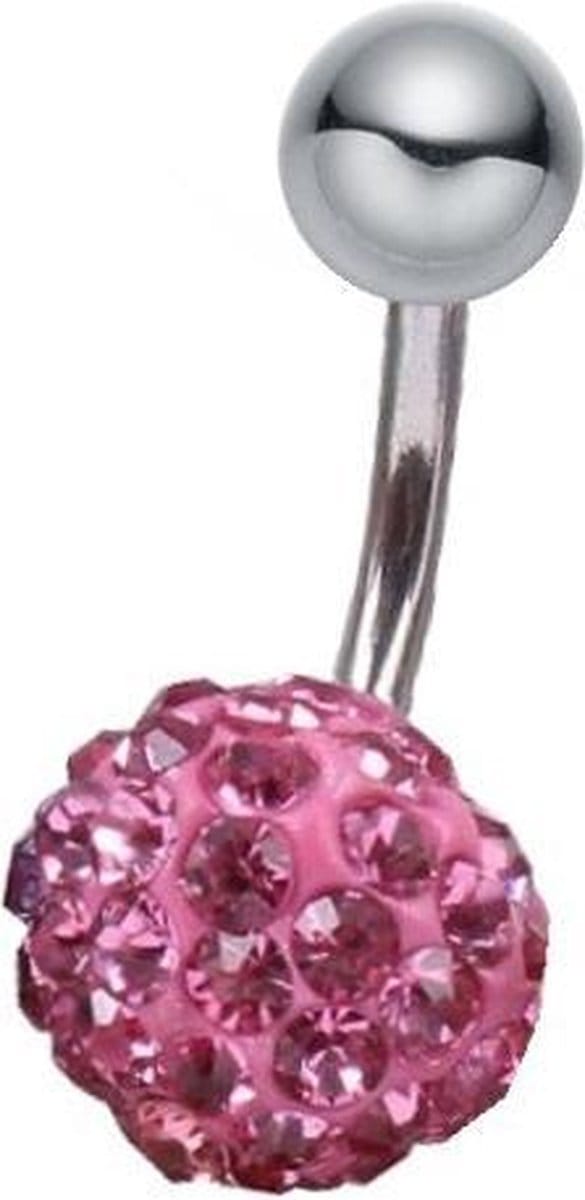 Fako Bijoux® - Navelpiercing - Disco Dots - Roze