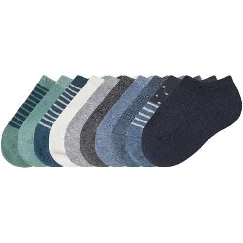 LUPILU 10 paar kinder sokken (turquoise/blauw/navy, 27/30)