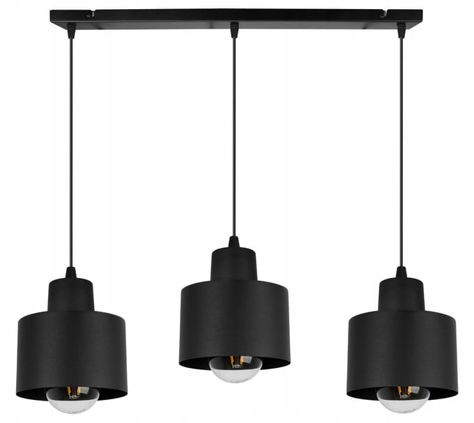 Zwarte Loft Hanglamp Drie Lichtpunten E27