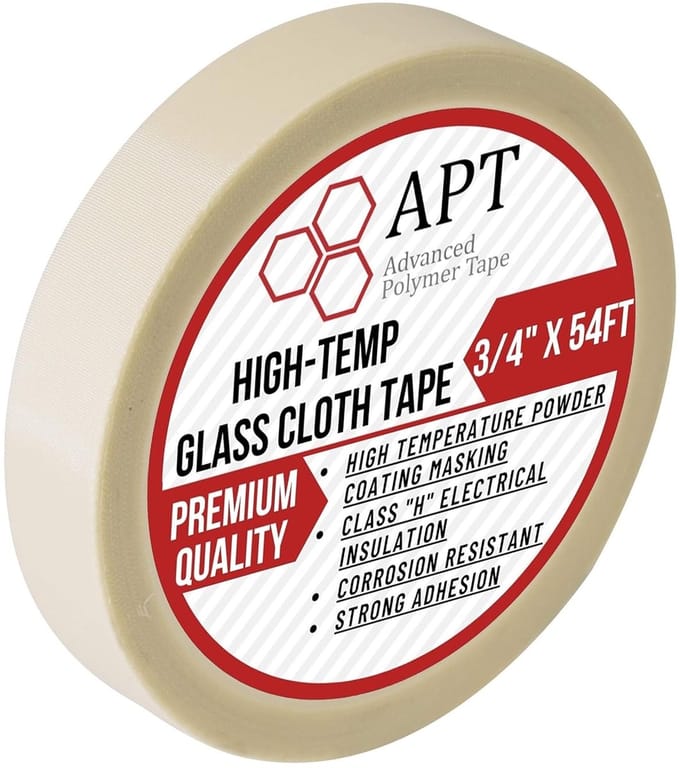 Isolatietape Glasweefsel - Hoge Temperatuur Tape - Elektrisch Afdekken - UL Gecertificeerd - 19 cm x 15 m - Wit