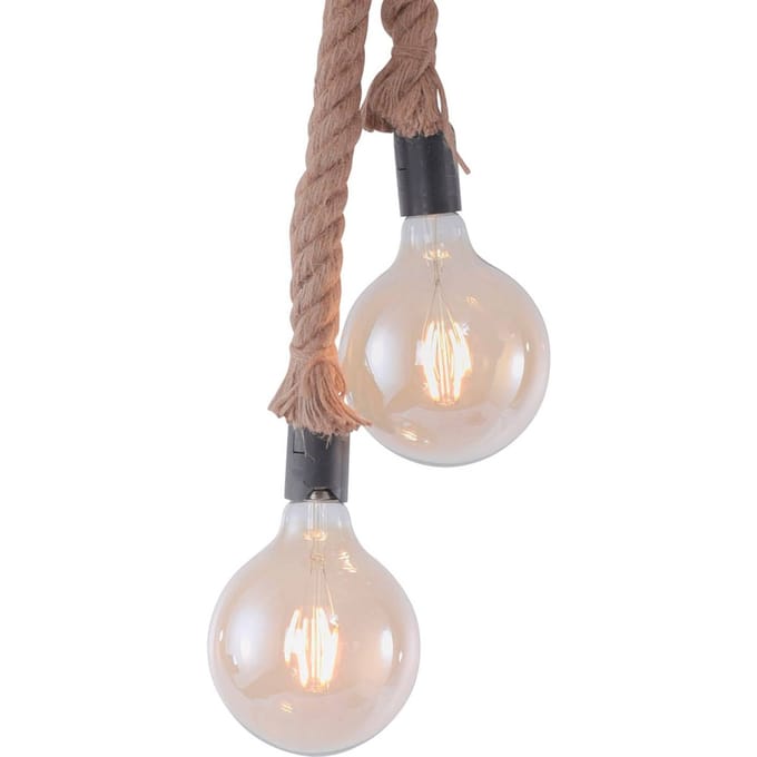 JUST LIGHT. GmbH Hanglamp Rope met kabel, 2-lamps