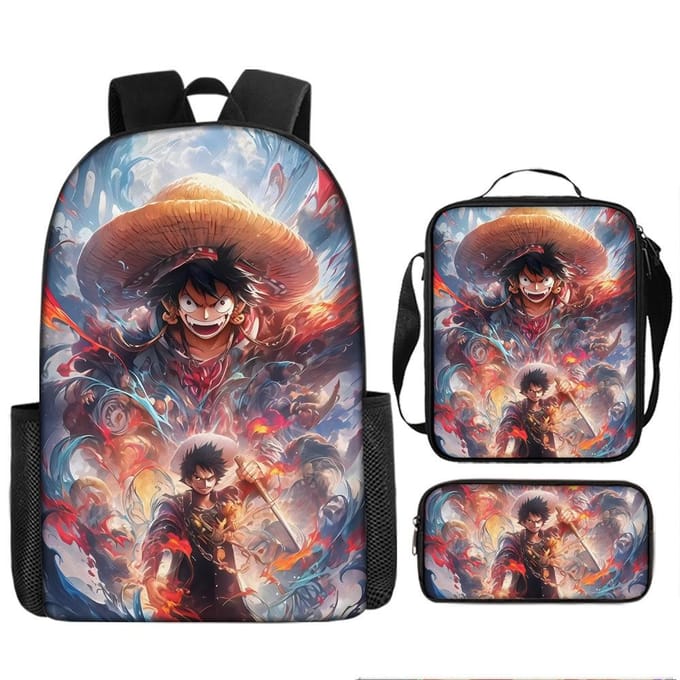 One Piece One Piece Schooltas Luffinica Zeekoning Student Schooltas Rugzak Set Three piece set