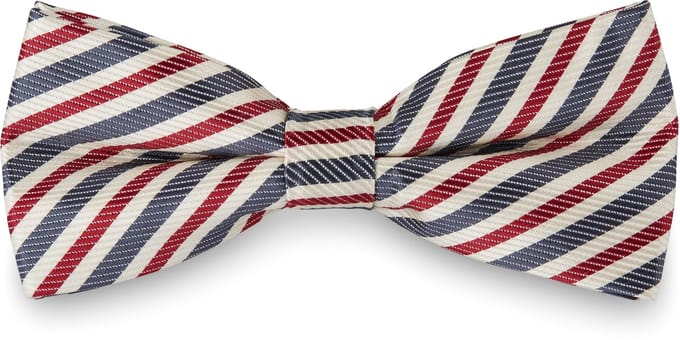 Vlinderdas met Gestreept Patroon van Rood & Blauw