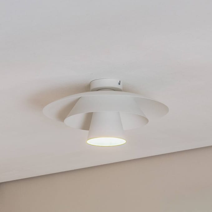 Luminex Plafondlamp Plato, wit, metaal, Ø 38 cm, E27