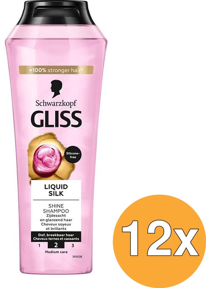 12x Gliss Kur Shampoo liquid silk (250 ml)