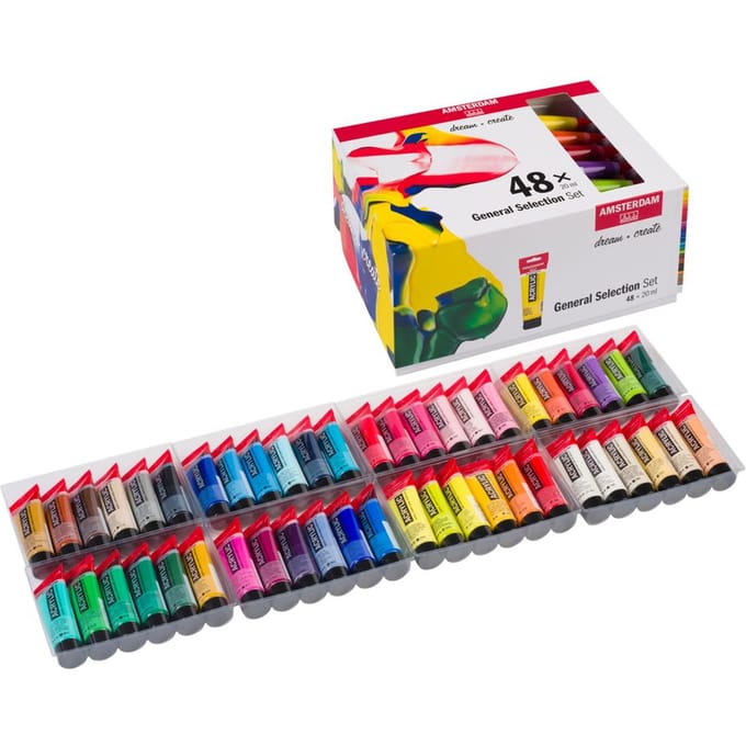 Bruynzeel Amsterdam Standard Series Acrylic Paint General Selection Set 20ml 48pcs.