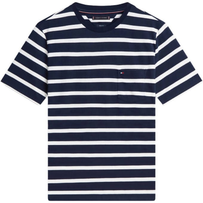 Tommy Hilfiger Essential Regular Fit Stripe T-shirt Desert Sky/ecru Stripe Taglia: S | Magliette basic Outlet | Uomo
