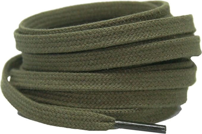 Platte katoenen veters 6mm Groen 120cm - sneakers