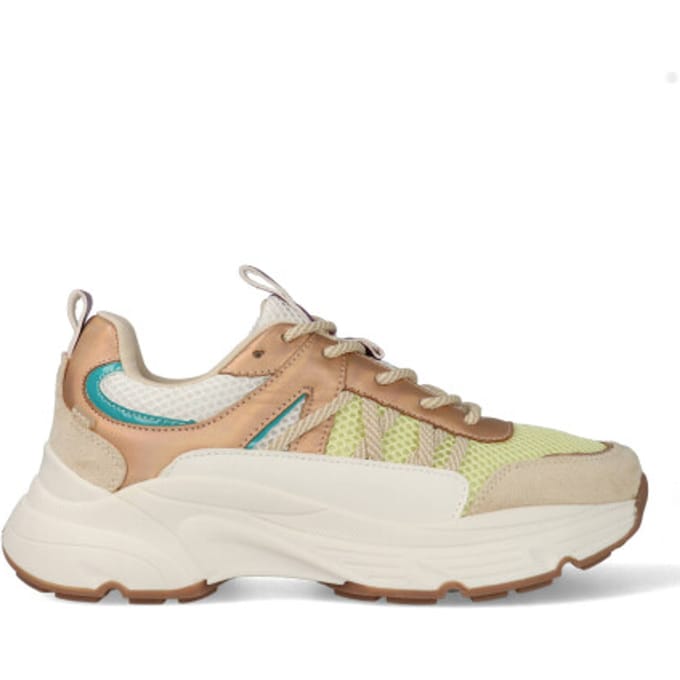 POSH by Poelman AYOKI Dames Sneakers - Geel Met Combinatie