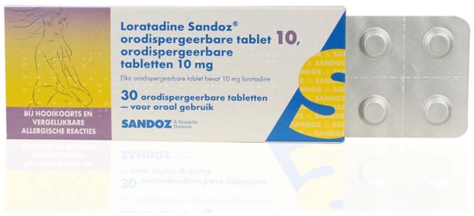 Loratadine Sandoz orodispergeerbare tablet 10
