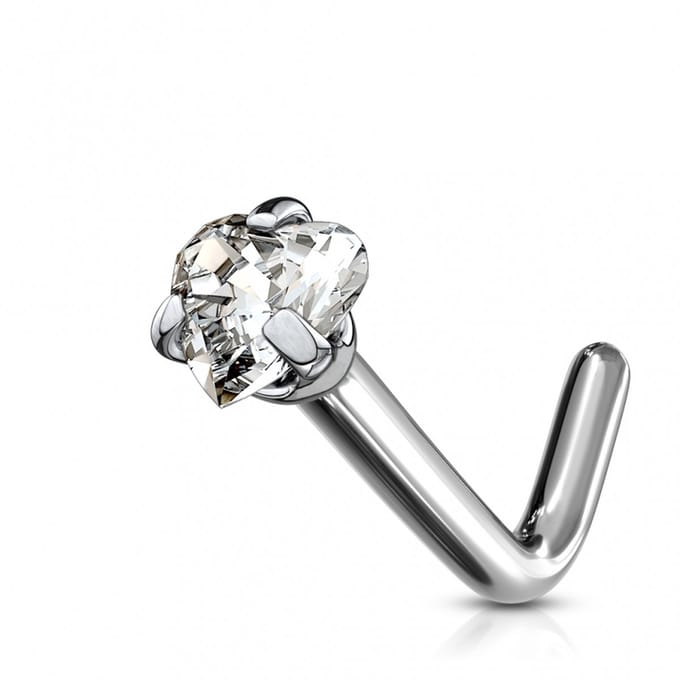 Neuspiercing titanium hartje top 3mm - zilver - LMPiercings