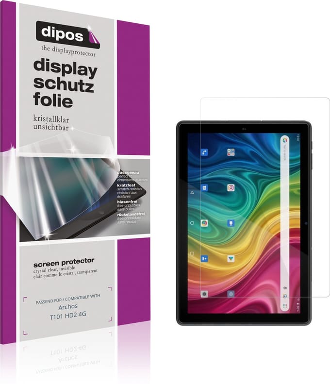 dipos – 2x Beschermfolie geschikt voor Archos T101 HD2 4G | Krasbestendige & heldere Screenprotector Ultra-Thin