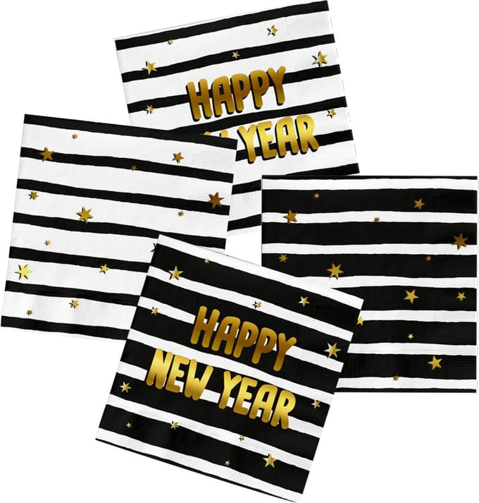 Folat - Servetten - BlackGold HNY - 33 x 33 cm - 20 stuks