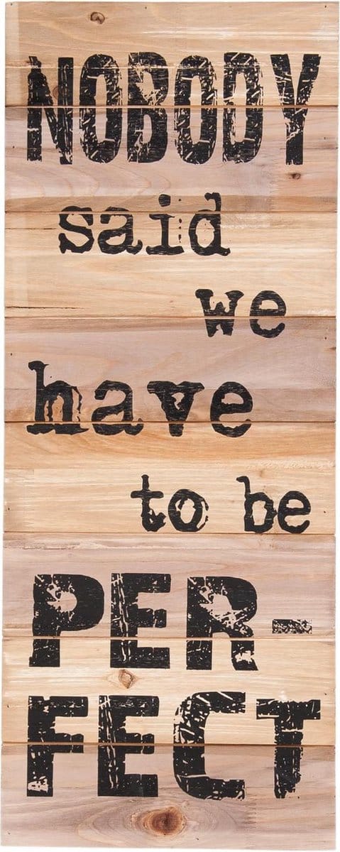 Clayre & Eef 5H0153 - Tekstbord - 30 x 2 x 76 cm - hout - bruin