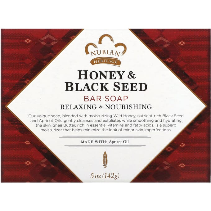 Nubian Heritage, Honing & Zwarte Komijn Zeepblok, 142 gram (142 g) black
