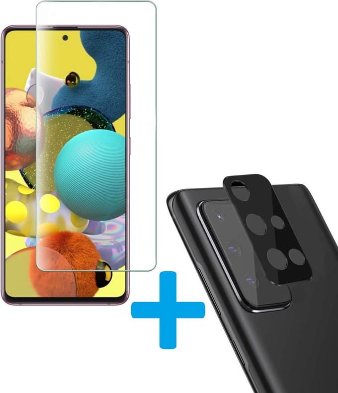 Display Bescherming Schermprotector Tempered Glass Screen Protector + Camera lens Beschermer Geschikt voor: Samsung Galaxy A71