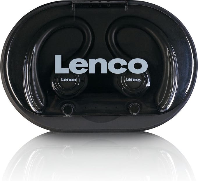 Lenco EPB-460BK In Ear headset Bluetooth Zwart Headset, Oorbeugel, Bestand tegen zweet Sport