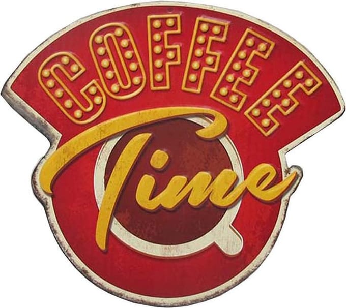 Signs-USA Koffie tijd - Retro Wandbord - Metaal
