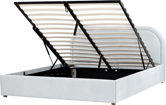 QUILLIEN - Bed opbergruimte - Lichtblauw - 160 x 200 cm - Polyester