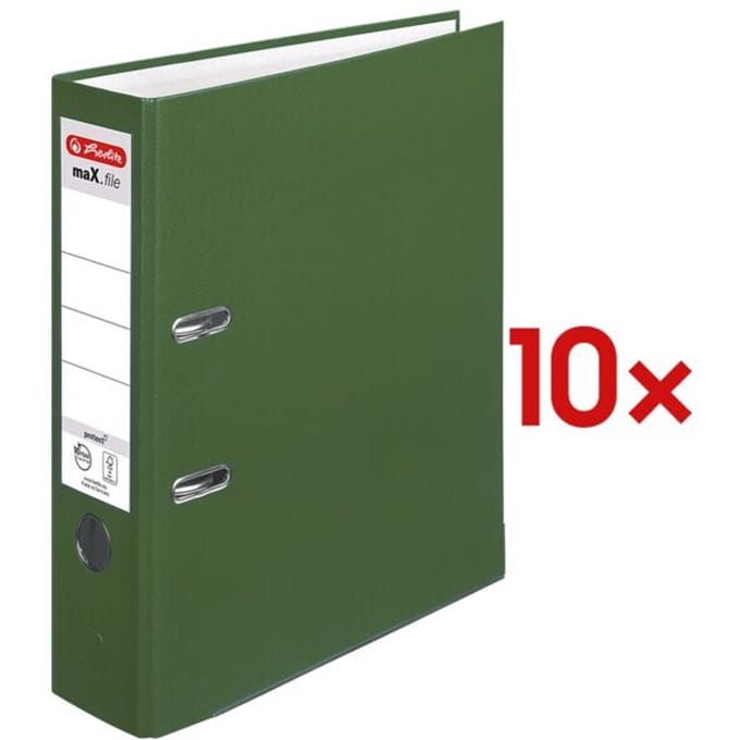herlitz ordner maX.file protect, A4, rugbreedte 80 mm, groen