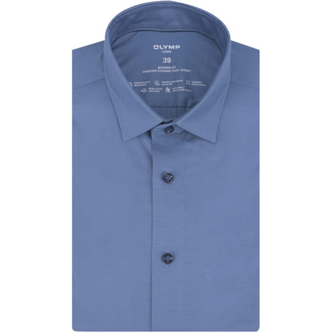 OLYMP Luxor 24/Seven Overhemd, Modern Fit, New Kent, Neurenbergs Blauw
