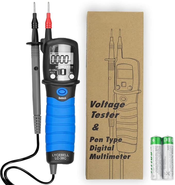 Digitale multimeter pen AC/DC spanningsmeter met LCD-achtergrondverlichting, automatisch bereik en houdfunctie