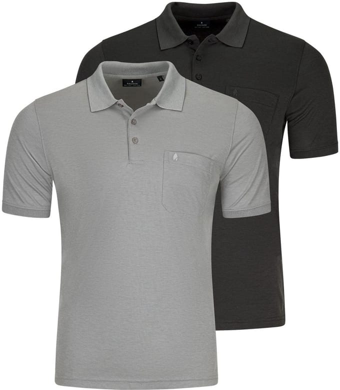 RAGMAN Heren poloshirt 2 pack Basic