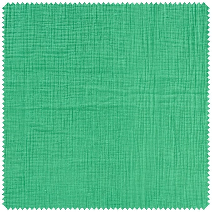 Musselin katoenen stof "Uni" - Basilicum Groen