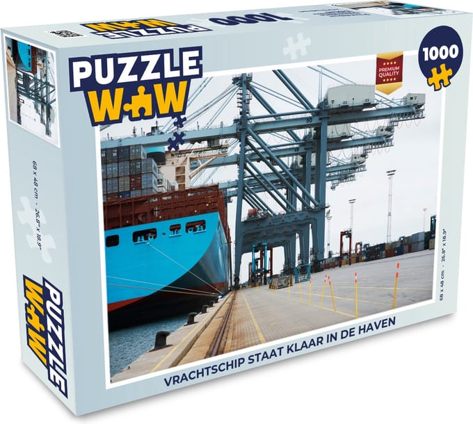 Puzzel Vrachtschip staat klaar in de haven - Legpuzzel - Puzzel 1000 stukjes volwassenen