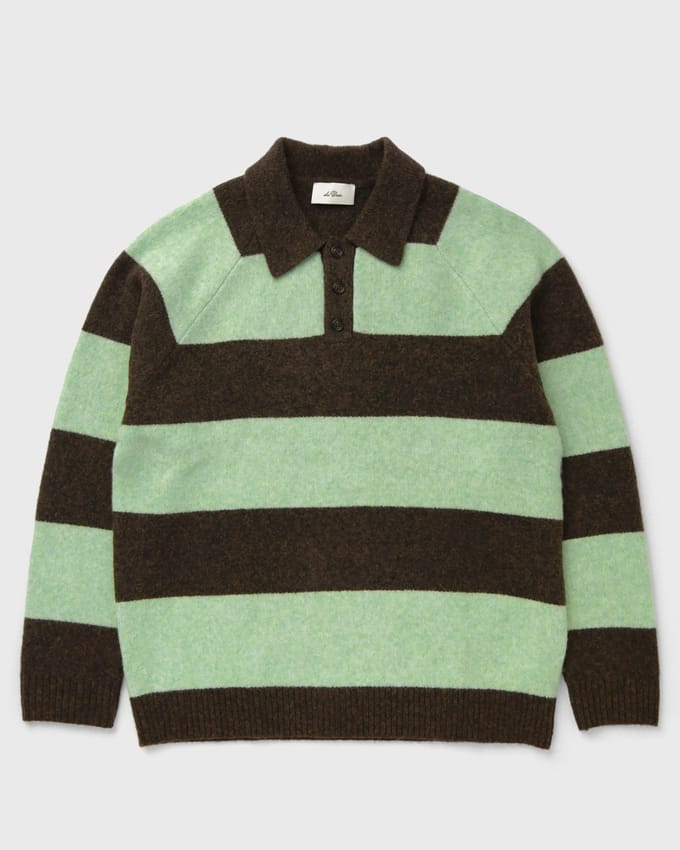 Striped Melange Knitted Polo