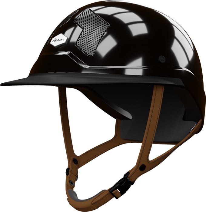 Flex-On Cap Armet Mixte Glanzend Zwart-Bruin M
