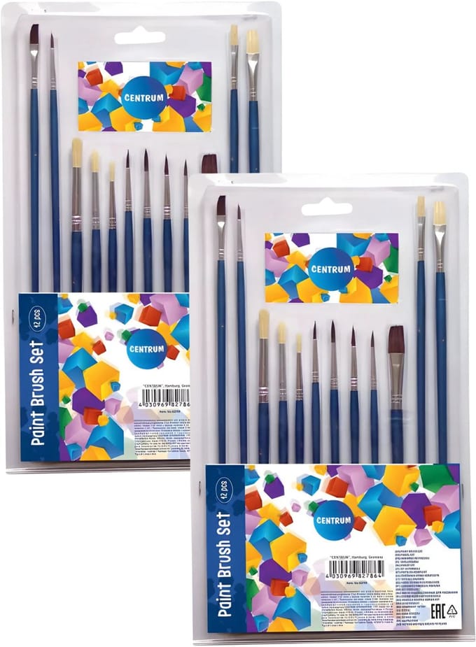 Centrum Penselen - set van 24x stuks - schilderen - kwasten - hobby - schoolspullen