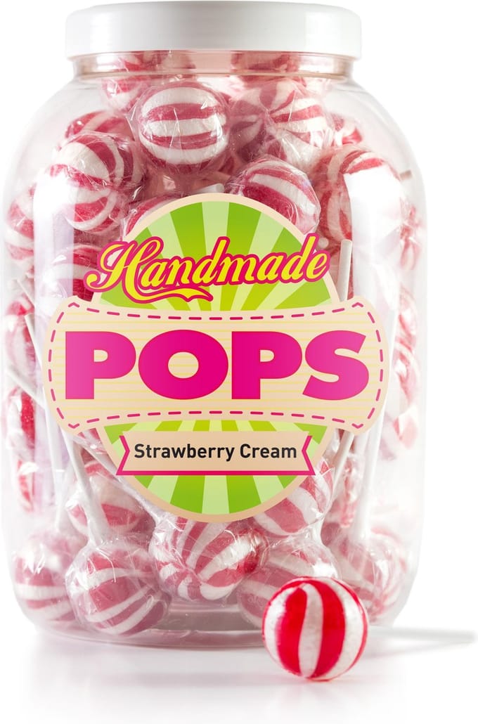 Handmade Pops - Strawberry Cream - 70 lolly’s - snoep - lolly