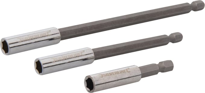 Silverline Magnetische bithouder set - snelle bitwissels - 60, 100 en 150 mm - 3-delig