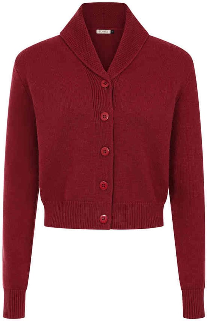 Banned - Violet Cardigan - M - Bordeaux rood