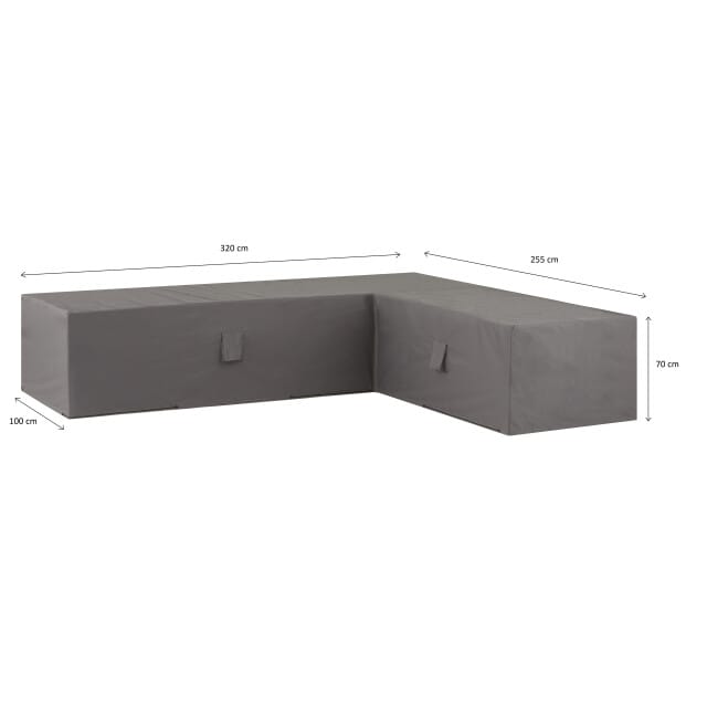 Madison Loungesethoes rechts 320x255x70 cm grijs