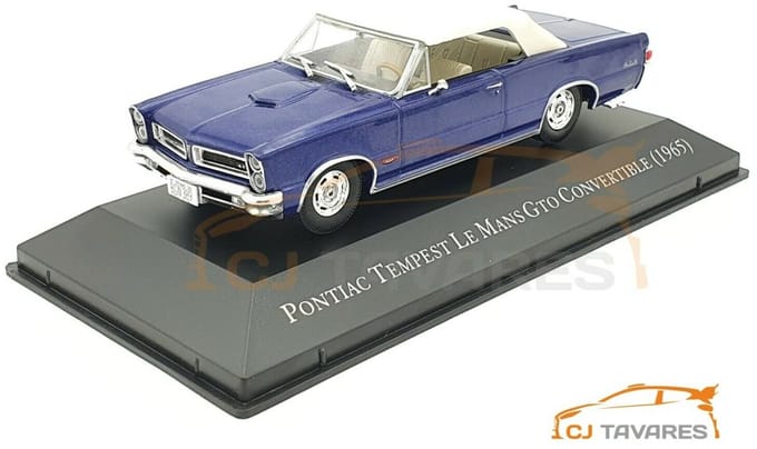 Modelauto Pontiac Tempest Le Mans GTO convertible 1965 blue - Schaal 1:43