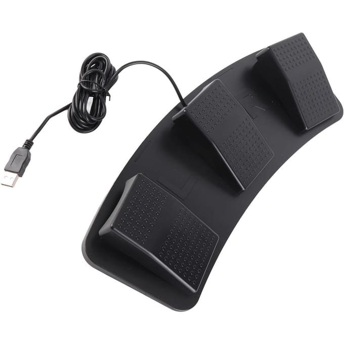 Pédale de commande avec câble d'interface USB, interrupteur à pédale électrique à 3 positions, pièce de connexion informatique black