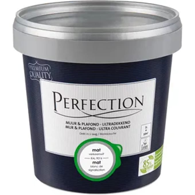 Perfection Ultradekkend Muurverf - Mat - Verkeerswit Ral 9016 - 1l