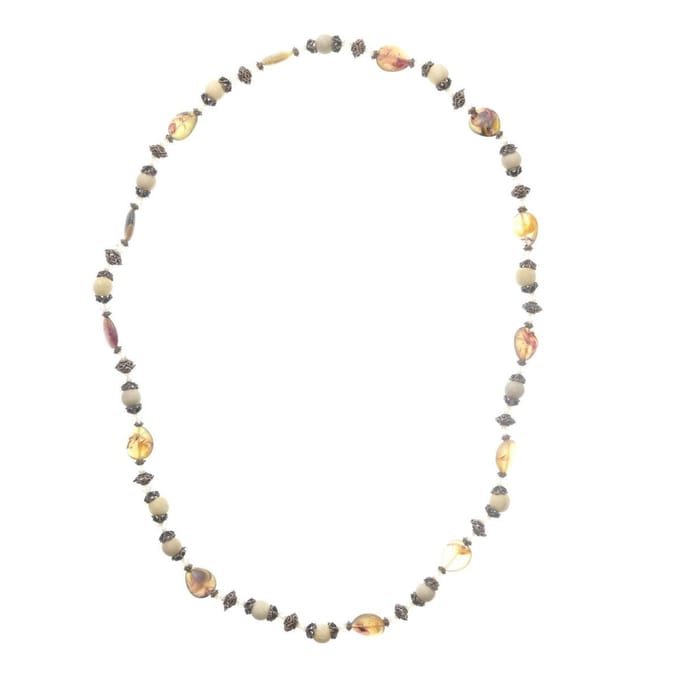 Behave Lange kralen ketting bruin 90 cm