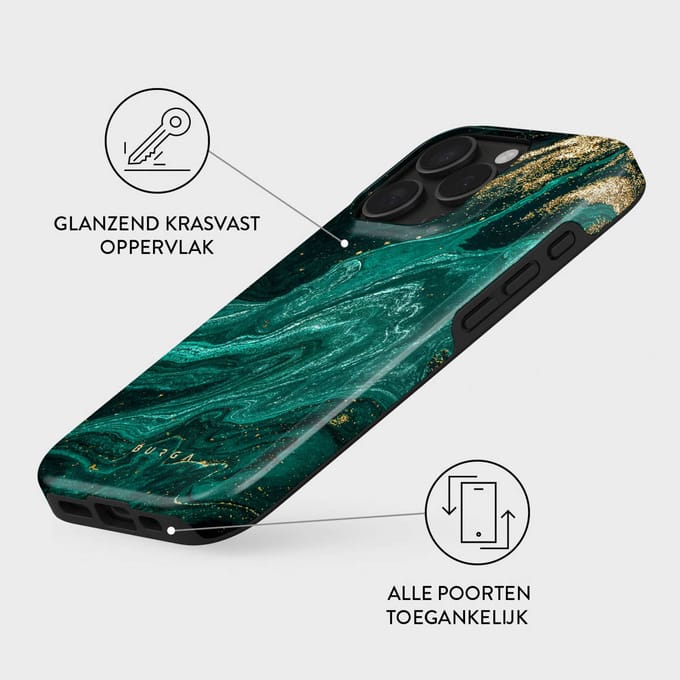 Burga Tough Case geschikt voor Apple iPhone 16 Pro - Emerald Pool