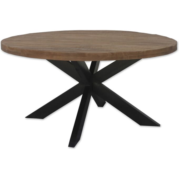 Brix - Ronde Monderne Eetkamertafel Brix - Mangohout - 140 cm - Bruin